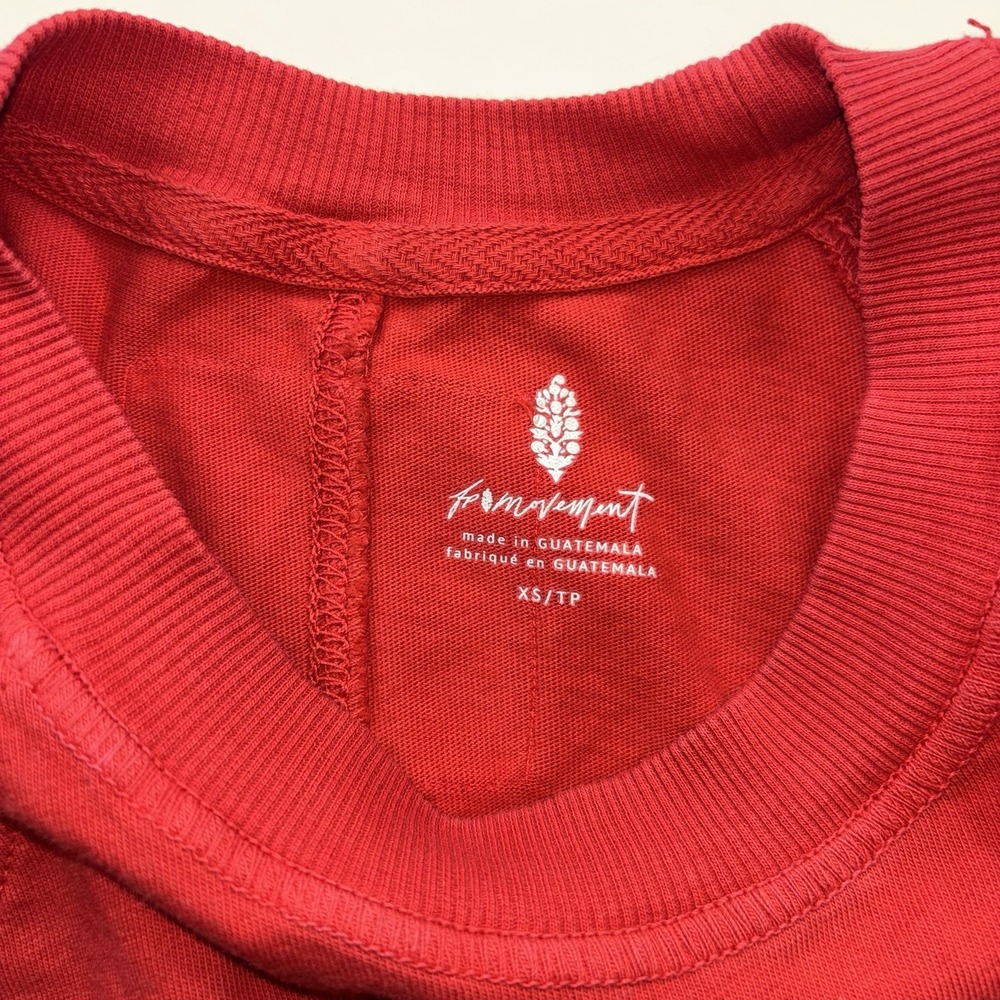 NWT FP Movement Midnight Jade Crew Neck Tee T Shirt Size XS Red Boyfriend $48 - Picture 3 of 10